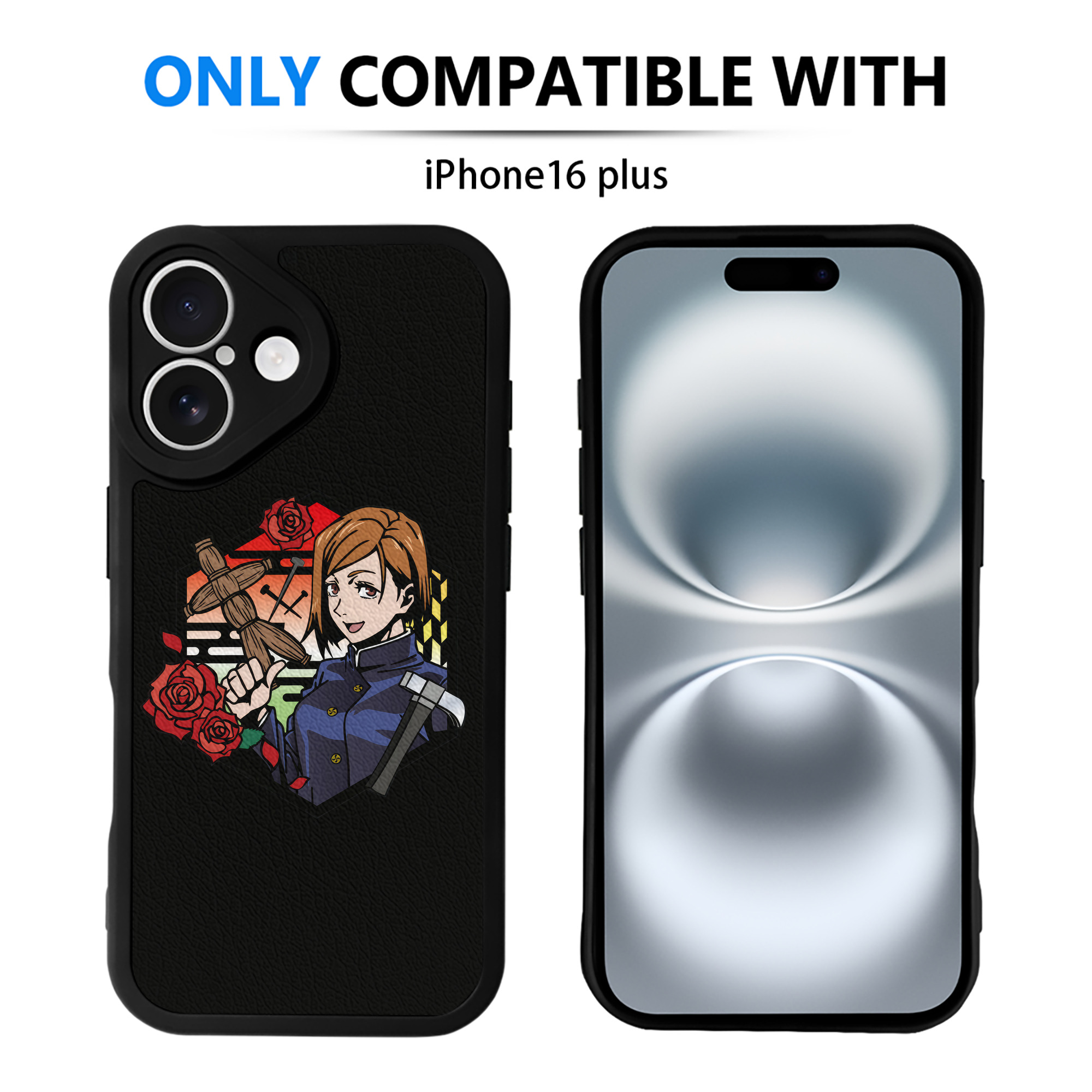 （画像用） 呪術廻戦 Jujutsu Kaisen 【iPhone 16シリーズ対応】シリコンスマホケース（レザー調） 材質：シリコン